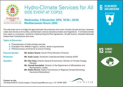 Hydro climate service COP22