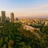 Mexico City aerial view with buildings and trees