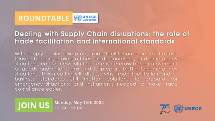 38th UN/CEFACT Forum: Dealing with Supply Chain disruptions: the role of trade facilitation  and international standards