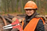 A lady working in the forest