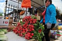 Lady in a food market in Kazakhstan